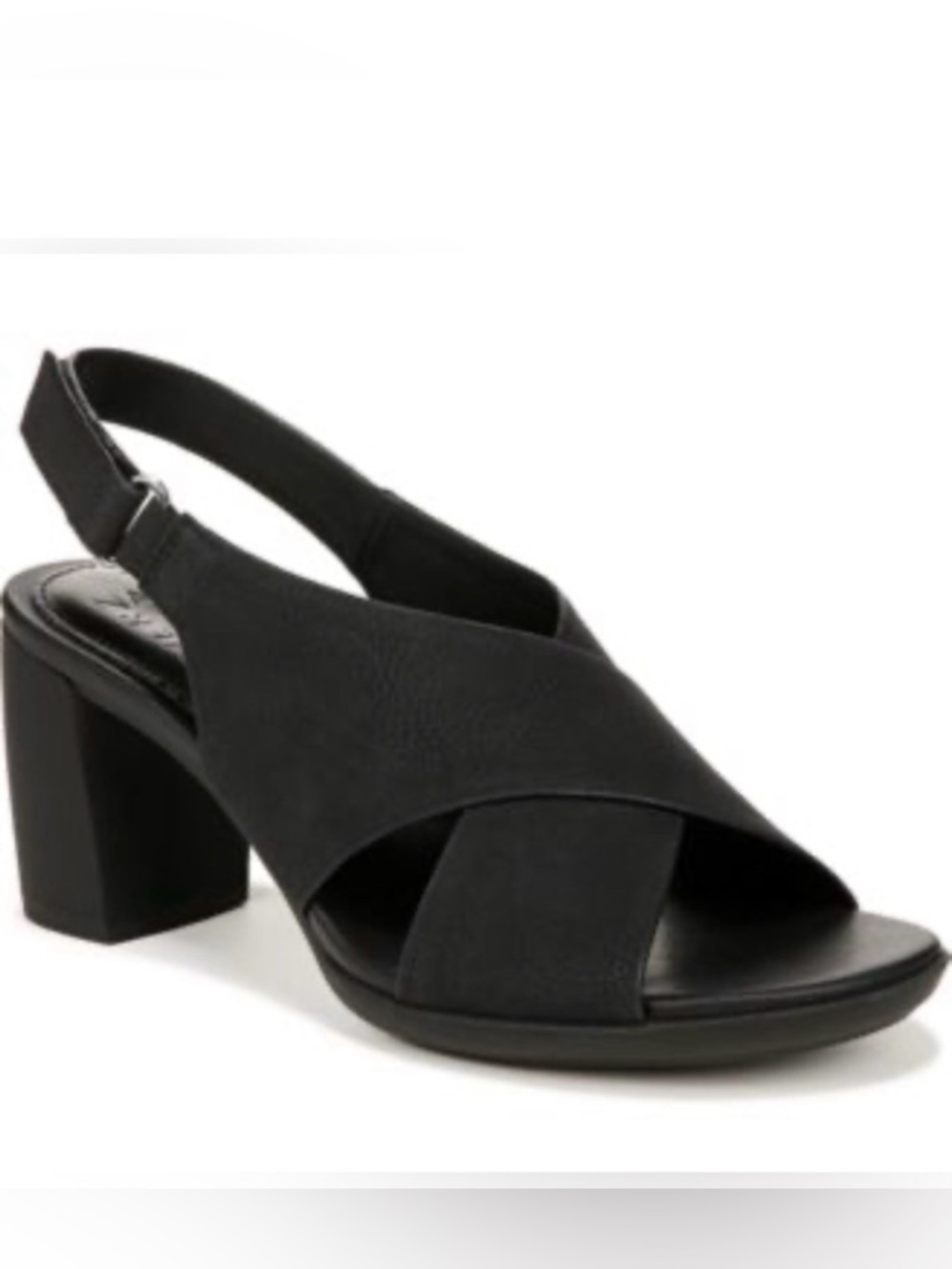 Naturalizer Leather Glenn Leap Slingback Black Sandals Size 9